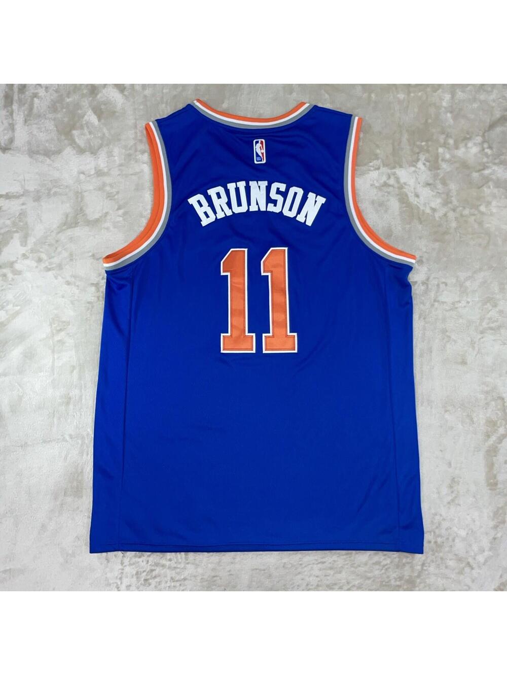 Nike NBA New York Knicks Jalen Brunson #11 Blue Swingman Stitched Jersey -54(L)